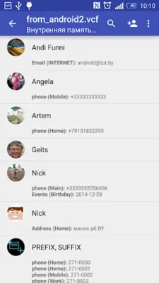 Contacts VCF android App screenshot 9