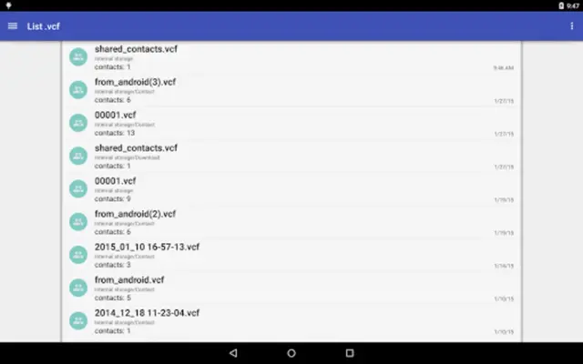 Contacts VCF android App screenshot 2